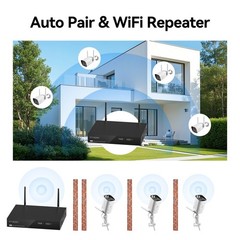 8MP 10CH NVR Outdoor Wireless WIFI Security Camera Audio System WIFI CCTV Lot