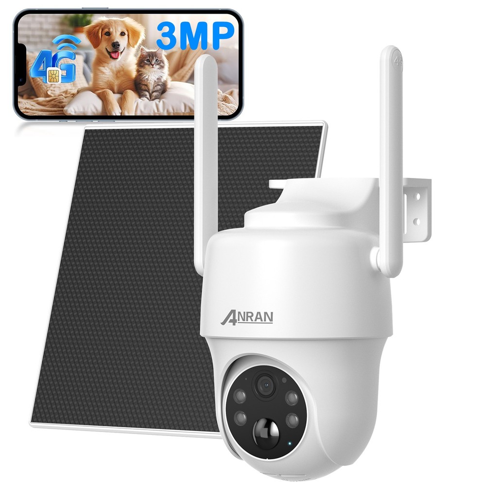 4G LTE 3MP/2K Cellular Security Camera Solar Smart Detection Mobile Remote View