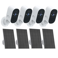 4PK Wireless Security Camera System 1080P WiFi Solar Battery Power Camera Kit