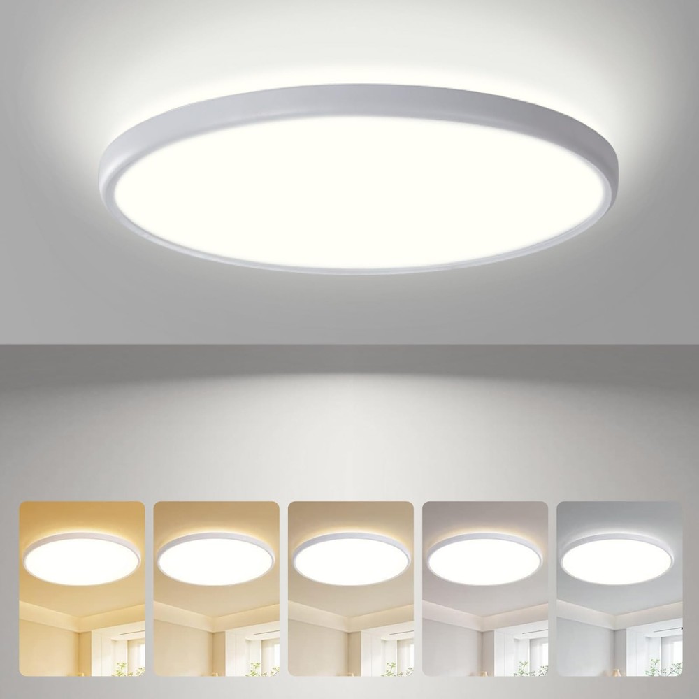 ocioc 18inch Flush Mount Ceiling Light, 36W 3600LM 5CCT 5CCT-18inch, White