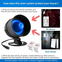 DIY Wireless Home Security Burglar Alarm System 110dB Loud Anti-Theft Alert Kit