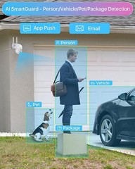 ZOSI 2K 3MP Wireless Security IP Camera Floodlights Auto Tracking AI Detect WiFi