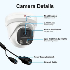 Anpviz 8MP/4K PoE IP Camera, AI Turret Security IP Camera Outdoor Indoor（2/4 PC)