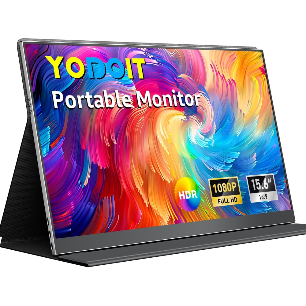 Yodoit Portable Monitor For Laptop 15.6 19201080 Travel Screen Fhd Ips Display