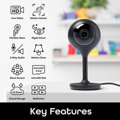 Geeni Look 2 Pack 1080p HD Smart Wi-Fi Security Camera System with Voice Control