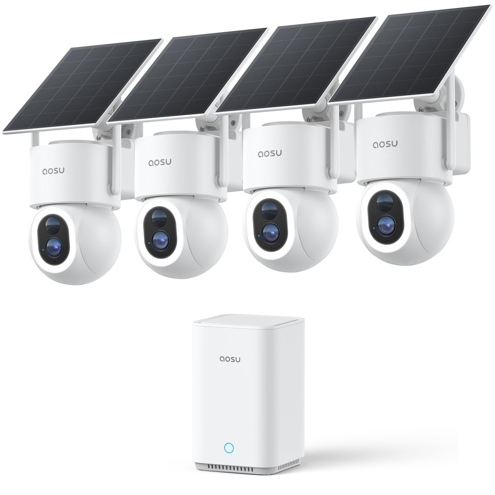 aosu SolarCam D1 Max 4-Cam Kit, 4K Solar Security Cameras Wireless Outdoor, 3…