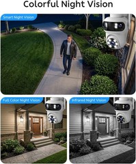 Wireless Security Camera System Rechargeable 7″ Touchscreen Monitor No WiFi Need