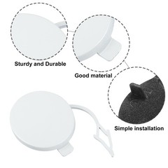 Front Right Bumper Tow Hook Cover Towing Eye Cap Fit for VW White 2.09″x1.73″