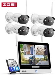 ZOSI 8CH 2K WiFi6 Home Security Camera System Outdoor Color Night Vision 1TB HDD