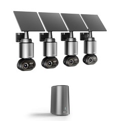 4Cam Kit 8MP Cameras Surveillance Exterieur No Monthly Fee 4K Color Night Vision