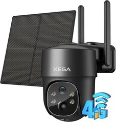 Xega 4G LTE Cellular Security Camera Solar with SIM Card No WiFi