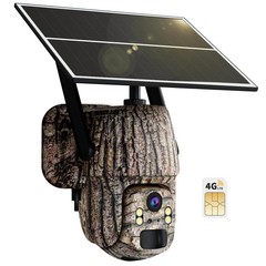 4G LTE Cellular Trail Camera with Solar Powered, Camouflage Security Cameras Sys