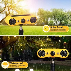 Solar Motion Sensor Alarm 2*130db Ultrasonic Siren Outdoor Motion Detector Alarm