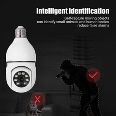 360° 1080P IP E27 Light Bulb Camera Wi-Fi IR Night Smart Home Wireless Security