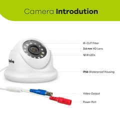 SANNCE 1080P Outdoor Camera IR Day/Night Vision Security System for TVI CCTV DVR