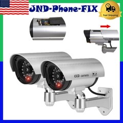 2X Fake Camera Surveillance CCTV Dome Home Security Blink Flashing LED Light