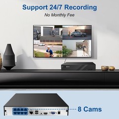 Anpviz 8CH PoE NVR for Home Security Camera System, Support 8MP/3K PoE Camera