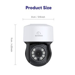 SANNCE 8CH DVR 1080P 360° Pan Tilt CCTV Security Camera System Human Detection