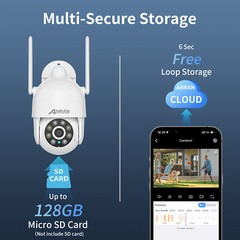 ANRAN Wireless WiFi Security Camera Smart 360° PTZ 2way Audio Outdoor 3MP/5MP