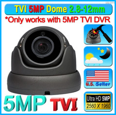 5MP TVI HD 2.8-12mm Video CCTV Weatherproof Outdoor Dome IR Surveillance Camera