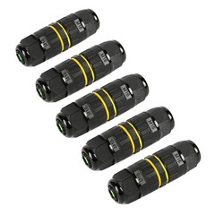 Junction Box Outdoor 2 Way Waterproof IP68 Electrical Cable M16-2Pin, Black