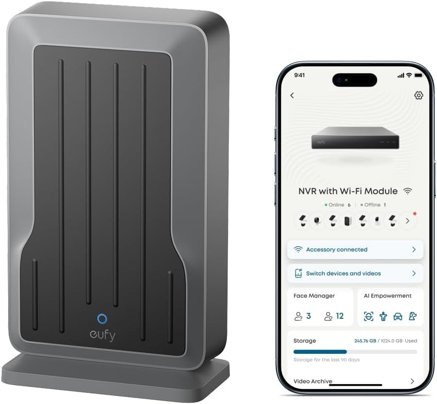 NVR Wi‑Fi Module, Only for eufy PoE NVR System, Supports Up to 16 eufy Wi-Fi Cam