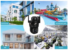 6MP Solar Camera WIFI Solar Panel Dual Lens Camera Home Security Cam + 128G Card