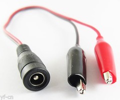4pcs 30cm/1ft Medium Alligator Clip to 2.1×5.5mm DC Jack Female DC Power Cable