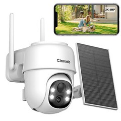 Cinnado Security Camera Outdoor,WiFi Outdoor Pan-Tilt 360°View Motion Detection