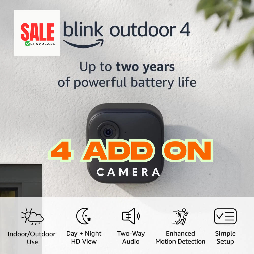 4 PACK BLINK OUTDOOR 4th Gen WiFi SECURITY Add-on Camera – SYNC MODULE REQUIRED