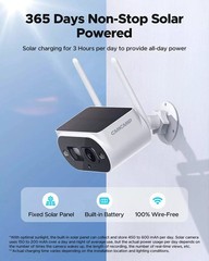 Solar Powered Security Camera System Outdoor Wireless Home with 4MP 10″ Monitor