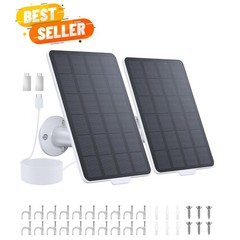3W Solar Panel for Battery-Powered Security Cameras,USB-C & Micro USB Solar C…