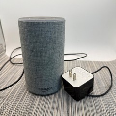 Amazon Echo 2nd Gen Smart Speaker Alexa Heather Gray Fabric with Power Adapter