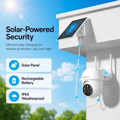 ARCCTV Q01 4MP Wireless WiFi Pan/Tilt Security Camera,Solar Panel,Outdoor CCTV