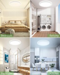zemty 6-Pack 12-Inch LED Flush Mount Ceiling Lights, 24W 12in-6Pack, White