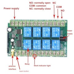 8-Channel Wireless Remote Control Switch – DC12V/24V/48V, Bidirectional Feedback