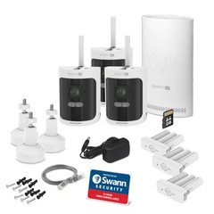 Longer charge 4K Wireless Security Kit with 3 x Wire-Free Cameras & NVR Tower