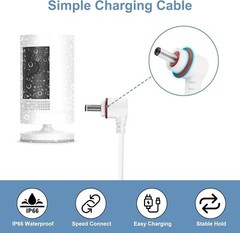 25FT Power Cord and Adapter Compatible with Ring Spotlight Cam Plus/Pro(Battery)
