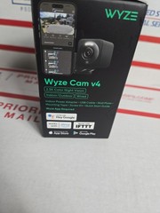 Wyze Cam v4 2.5K QHD Indoor/Outdoor WiFi Smart Security Camera Wired Black