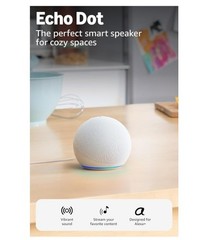 Amazon Echo Dot 5th Gen. Smart Speaker – Glacier White