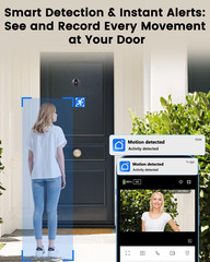 2K Video Peephole Doorbell Camera with 32GB Memory Card, Door Viewer with 4.3″ C