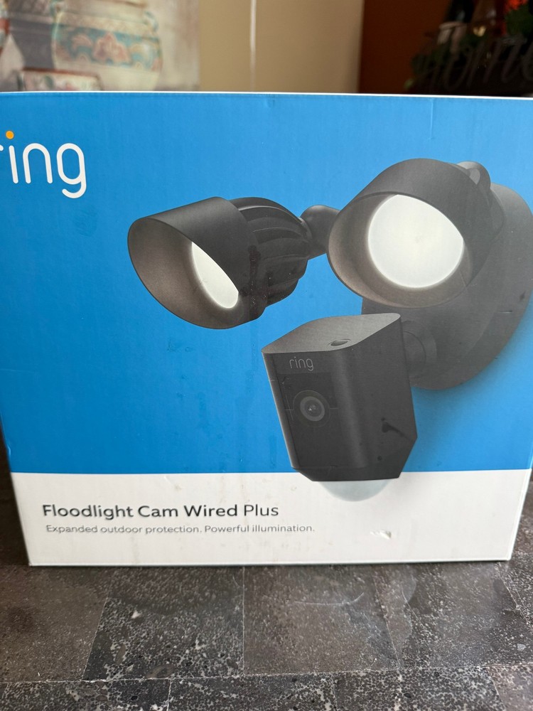 Ring Floodlight Cam Wired Plus Outdoor Wired Surveillance Camera – Black