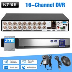 16CH Hybrid 6-in-1 DVR Built-in 2TB HDD Digital Security Video Recorder Unit