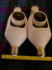 2 Pc Wireless Light Bulb Security Camera 2.4G WiFi Outdoor Home Bulb Camera