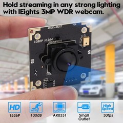 USB WDR H.264 3megapixel 1536p Module for Computer,3mp AR0331 Module with Mic…
