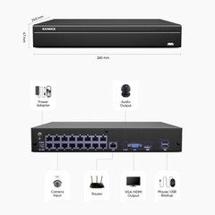 SANNCE 8CH 16CH 4K NVR 3MP PoE Security IP Camera System Two Way Audio AI Detect