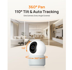 (2 Pack) Cámara interior 4K UHD 360° con seguimiento automático, WiFi dual y de