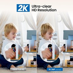 Effortless Home Monitoring: 2K WiFi Indoor Camera with 360° View & Cloud Storage