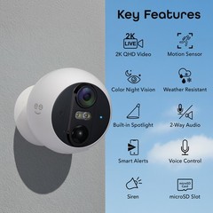 Geeni Perch 3MP Magnetic Battery Camera 2-Pack – 2K HD Outdoor, IP66