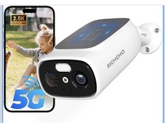 RICHCHO 2.5K Solar WiFi Security Camera Dual Band 5G 2.4G AI Night Vision